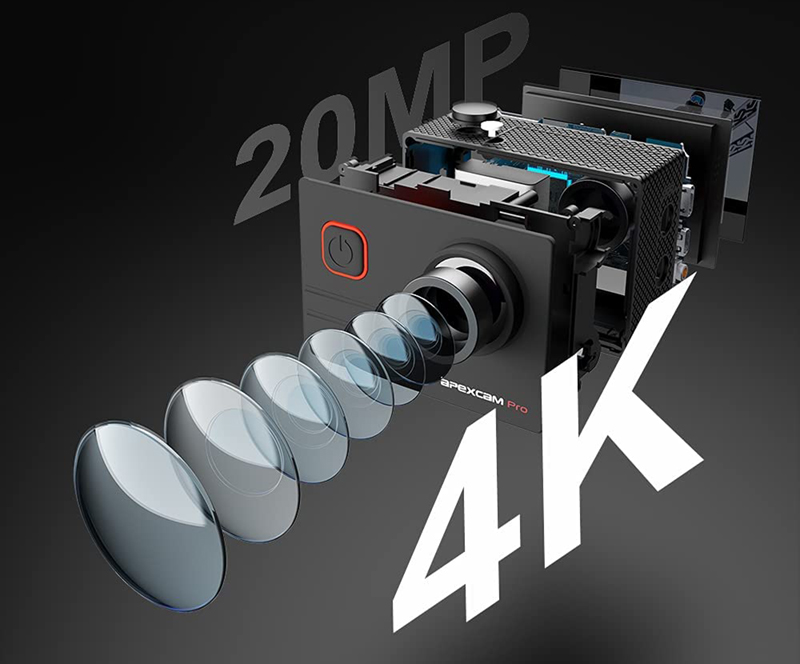 test et avis - Caméra Sport Apexcam 4K WiFi Ultra HD