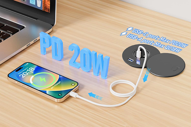 Details - Test Bloc Prise Encastrable avec USB Sewingvr La solution discrète pour vos bureaux modernes
