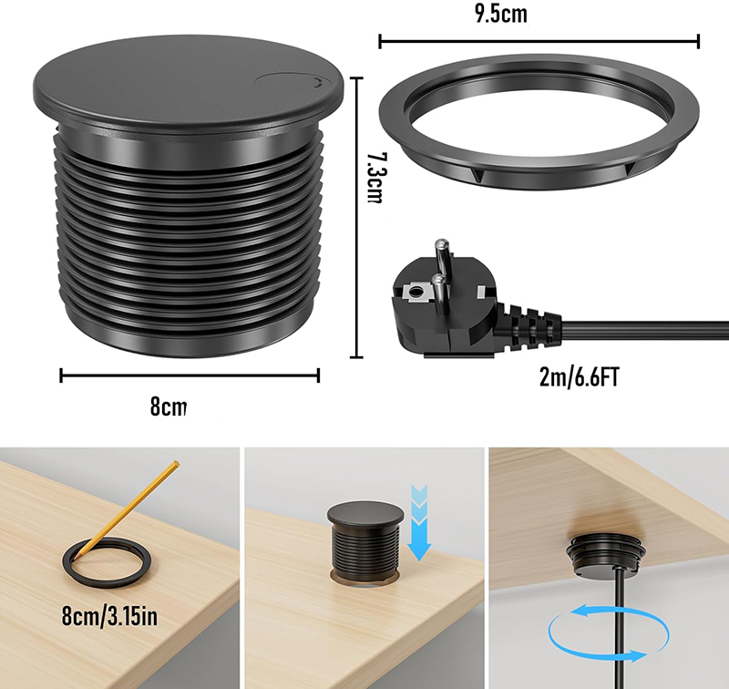 Dimensions Test Bloc Prise Encastrable avec USB Sewingvr La solution discrète pour vos bureaux modernes