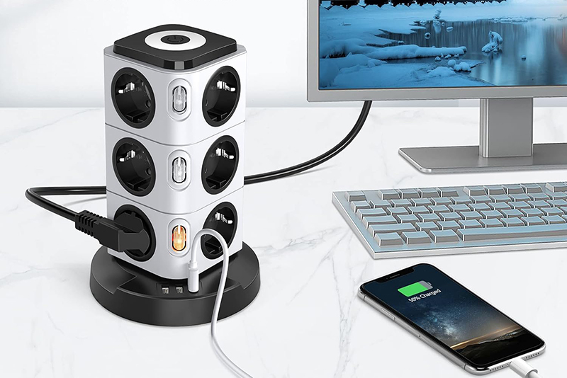 Review Tour Multiprise Electrique Acodot Test Complet 12 Prises + 3 USB avec Veilleuse