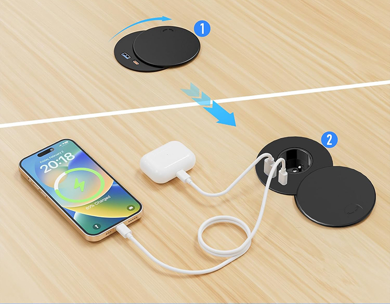 Test Bloc Prise Encastrable avec USB Sewingvr La solution discrète pour vos bureaux modernes
